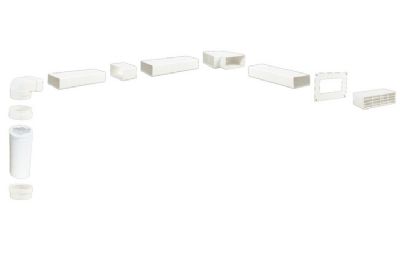 HAFELE SYSTEM 5/5a, 120mm WHITE AIRBRICK OUTLET 3m RIGID/FLEXIBLE DUCTING SET, 565.30.722